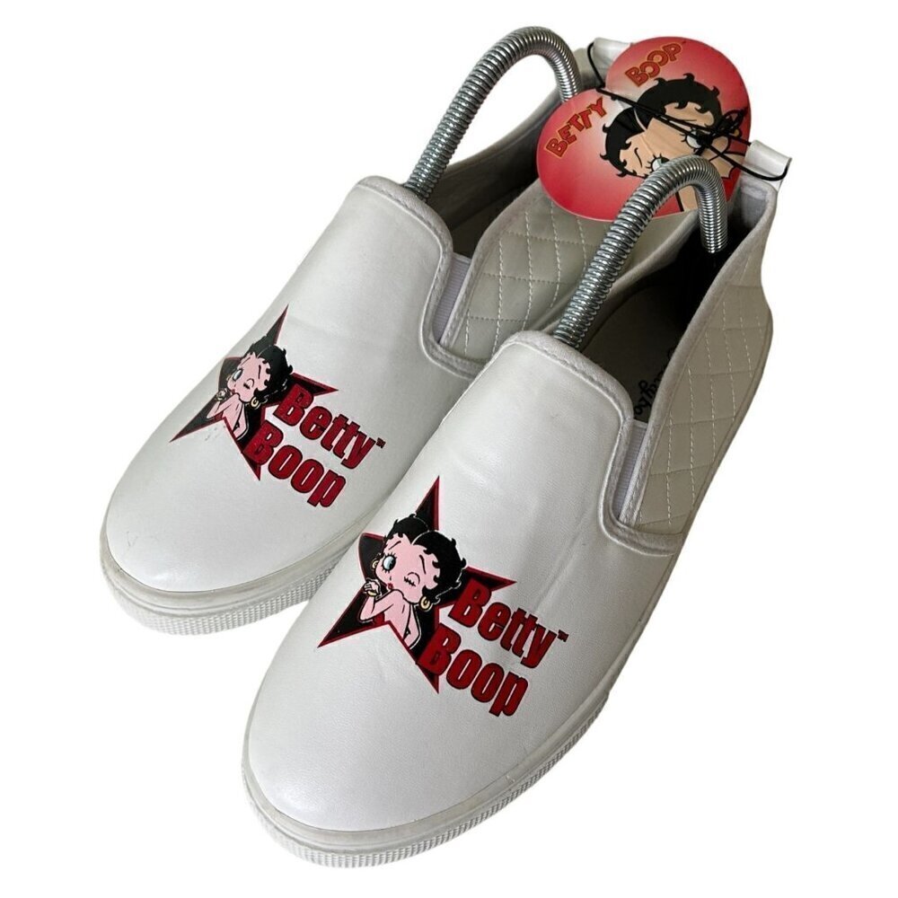 Betty Boop Women's Quilted Slip-ons Sneakers, Size: 8 - White NWT